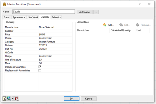 Quantity dialog